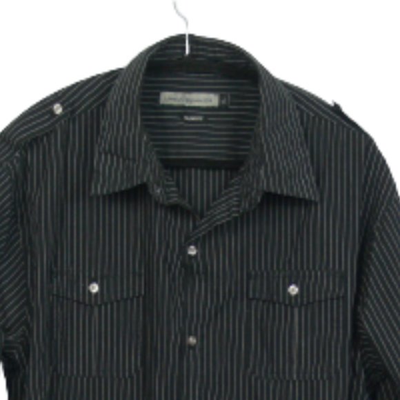 Urban  Men's Gray / Black  Plaid Button-Down - Picture 3 of 3